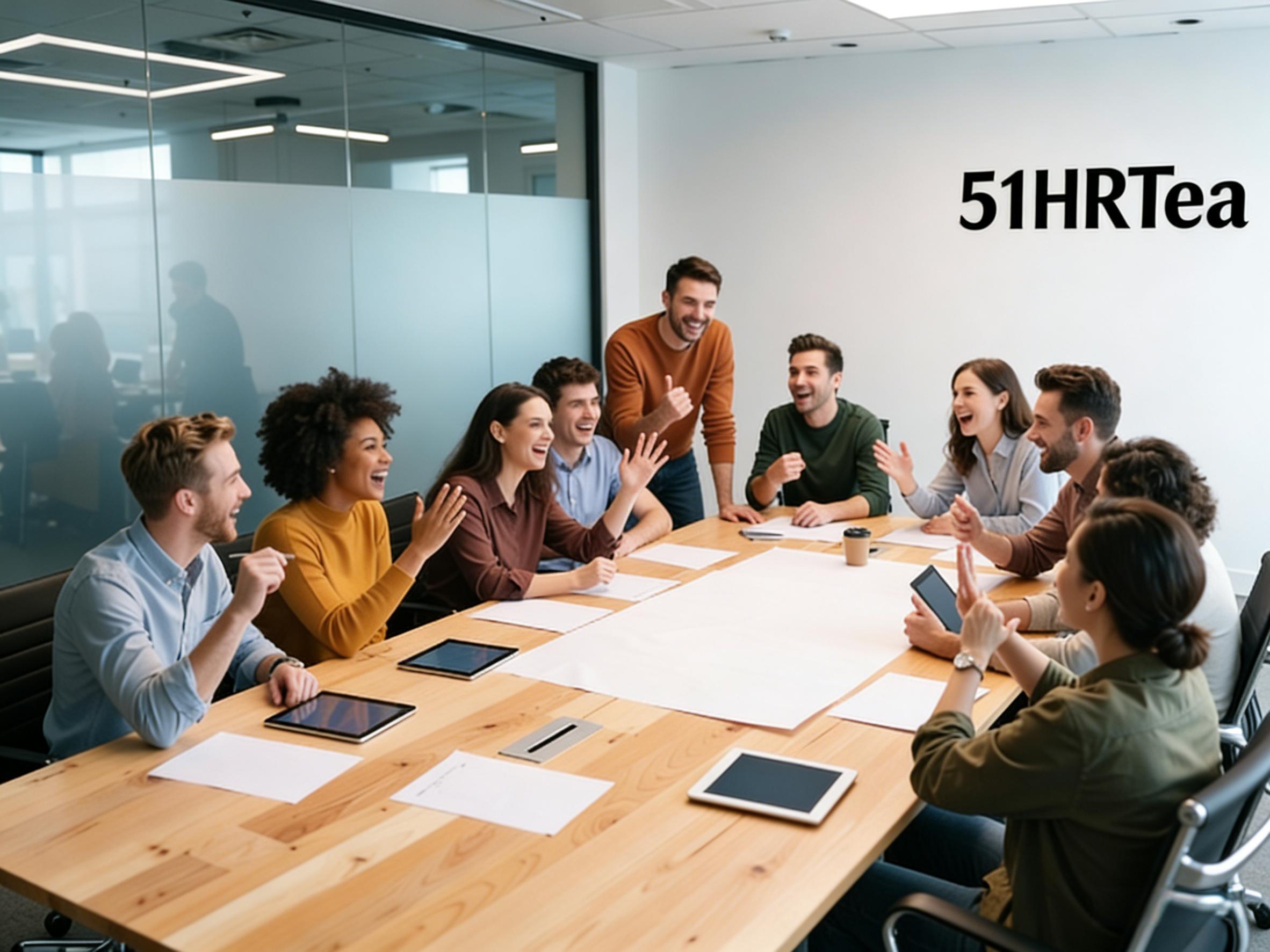 社区成员聚会场景,多位不同年龄和性别的商务人士在会议室中交流,友好互动氛围